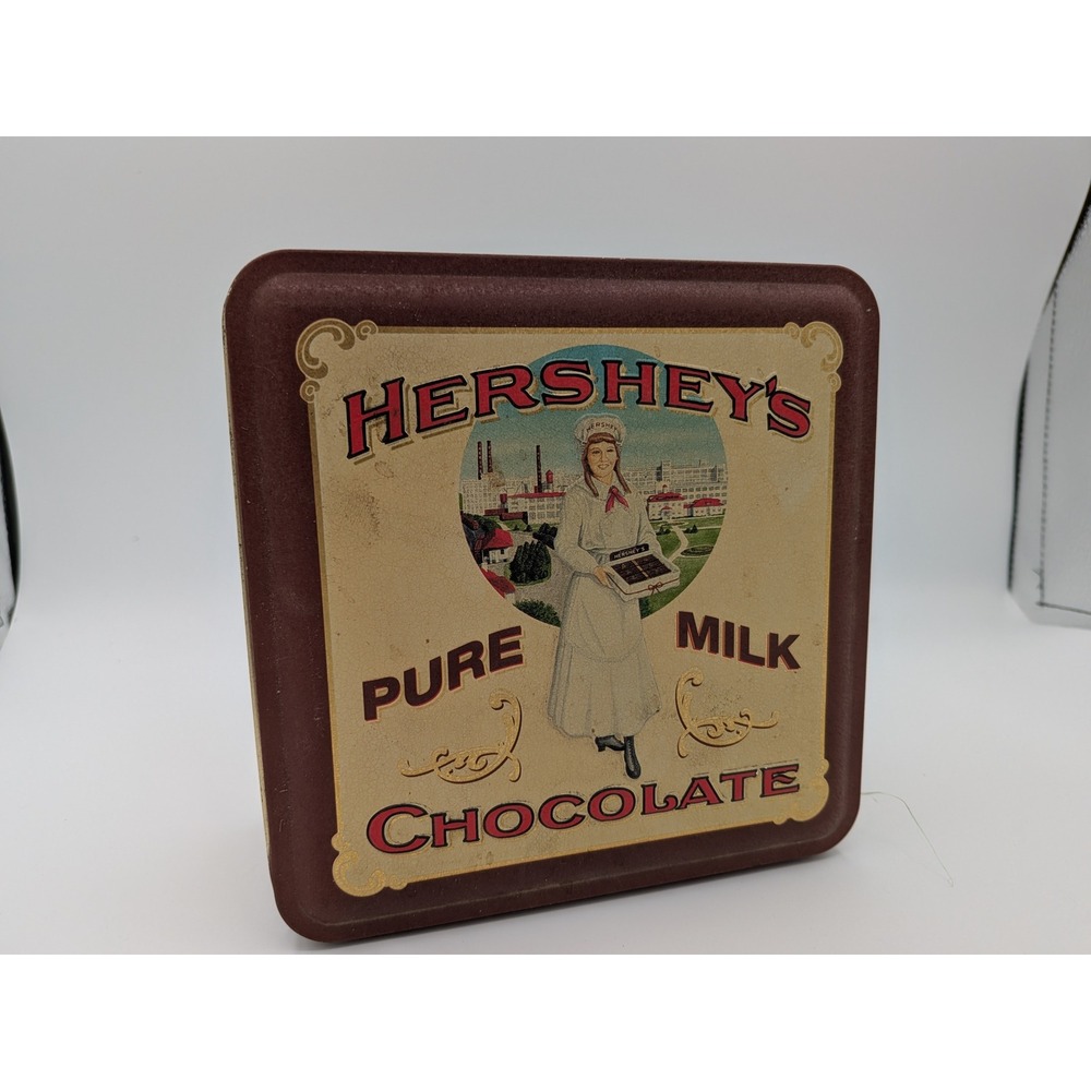 Vintage Hershey's Pure Milk Chocolate Tin 1992 Collectible‎ Tin Storage Box